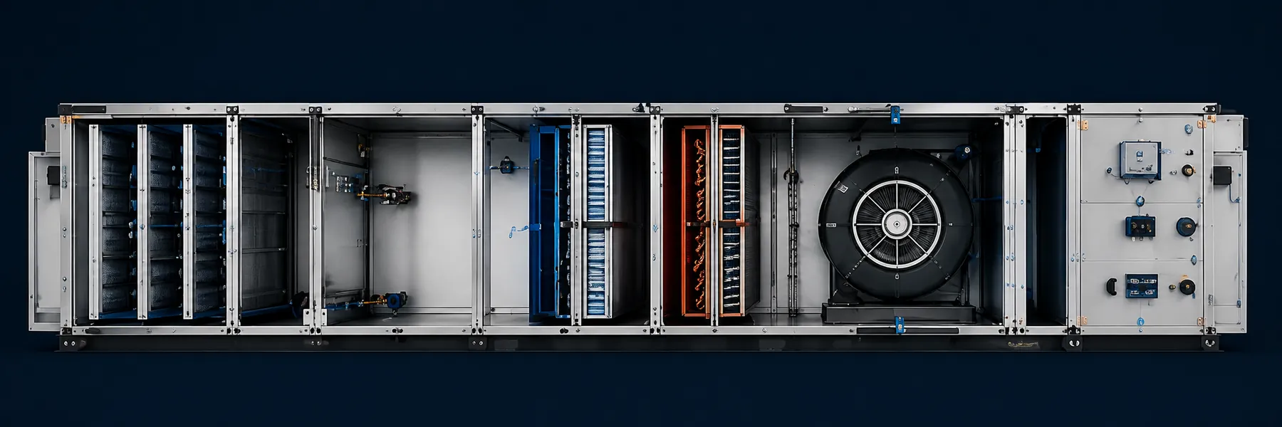 AHU internal component cutaway
