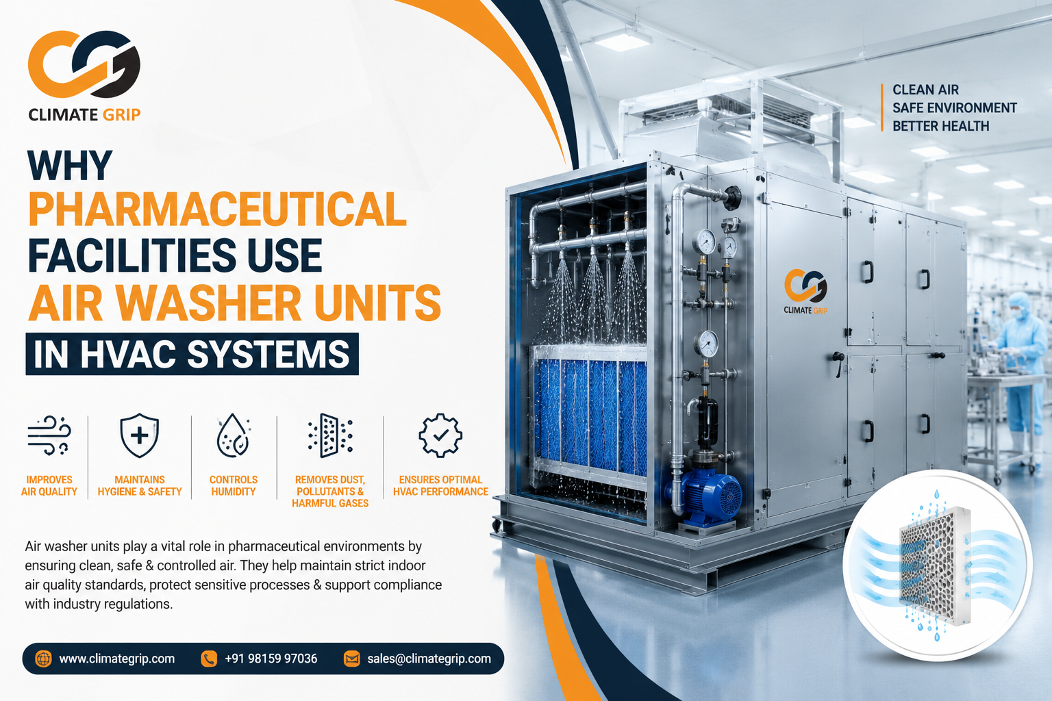 Why Pharmaceutical Facilities Use Air Washer Units in HVAC Systems